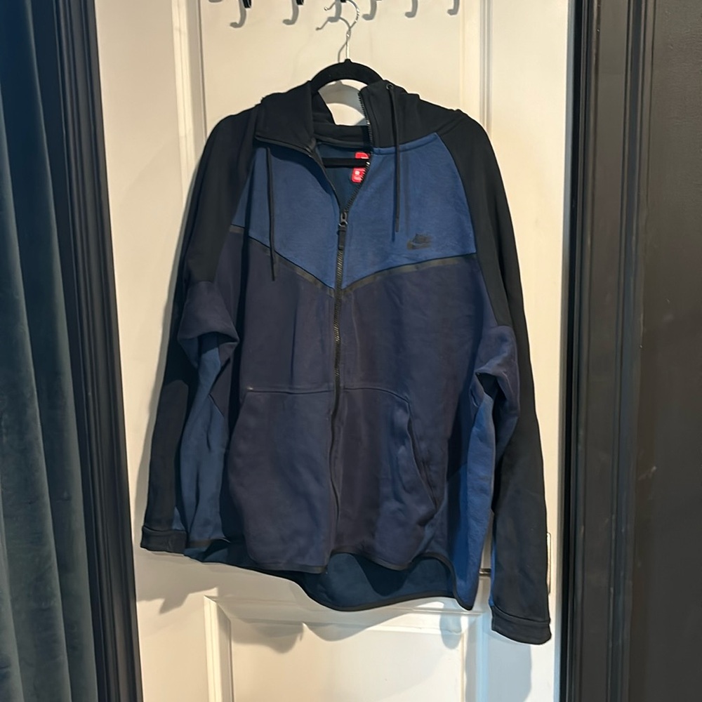 Nike blue black zip up hoodie tech wear 3XL